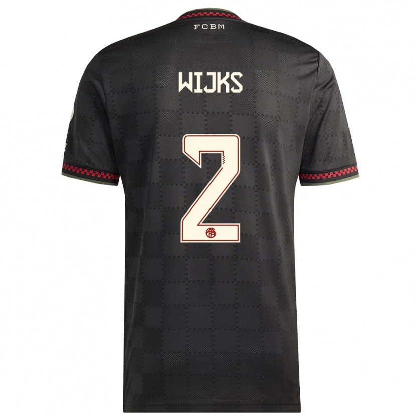 Danxen Män Chivano Wijks #2 Svart Vit Tredjesatsen Matchtröjor 2025/26 Tröjor T-Tröja