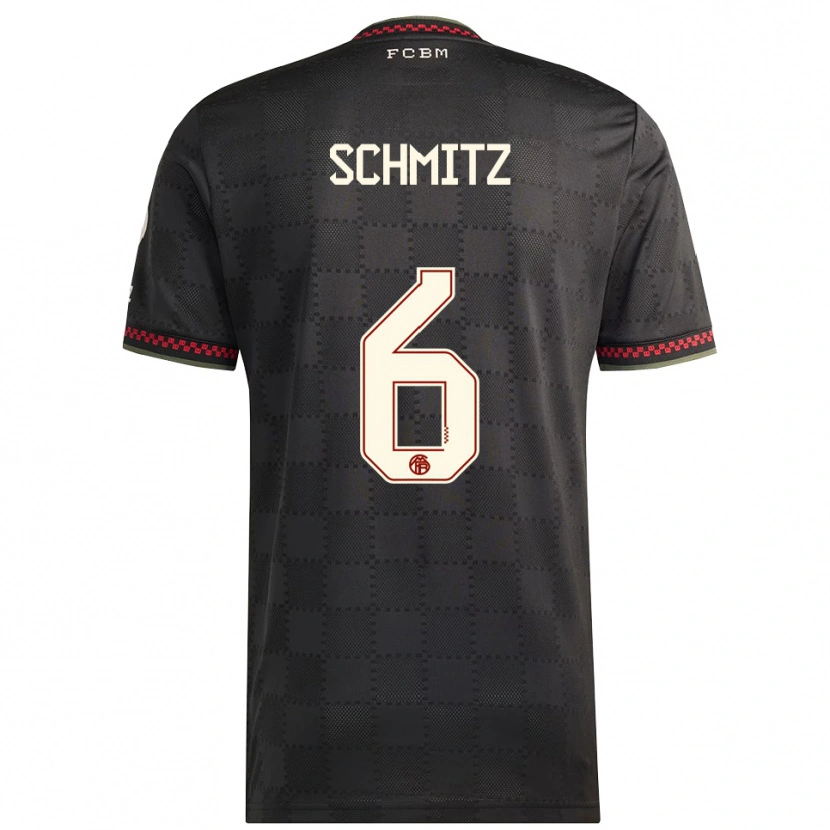 Danxen Män Benno Schmitz #6 Svart Vit Tredjesatsen Matchtröjor 2025/26 Tröjor T-Tröja