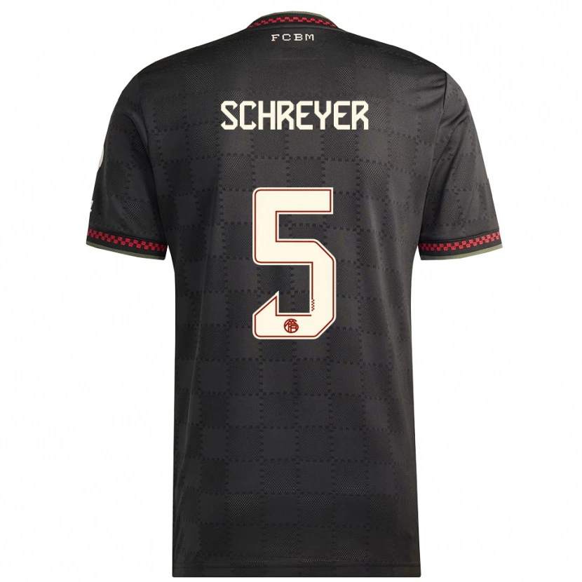 Danxen Män Tim Schreyer #5 Svart Vit Tredjesatsen Matchtröjor 2025/26 Tröjor T-Tröja
