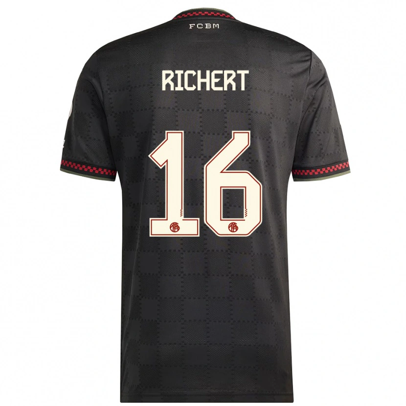 Danxen Män Leonhard Richert #16 Svart Vit Tredjesatsen Matchtröjor 2025/26 Tröjor T-Tröja