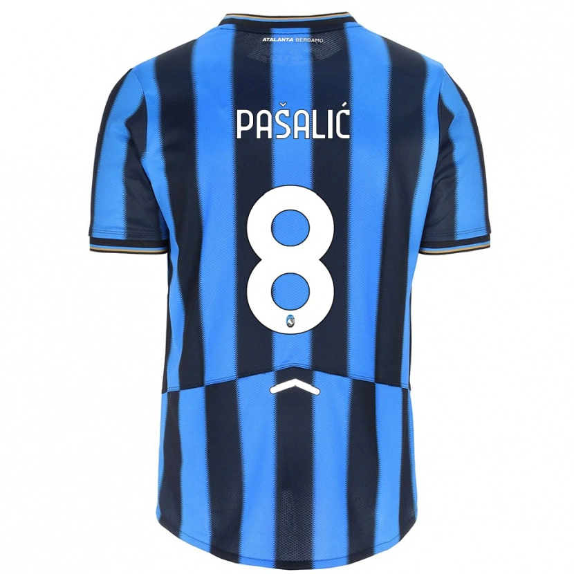 Danxen Kvinnor Mario Pasalić #8 Himmelsblå Svart Hemmatröja Matchtröjor 2025/26 Tröjor T-Tröja