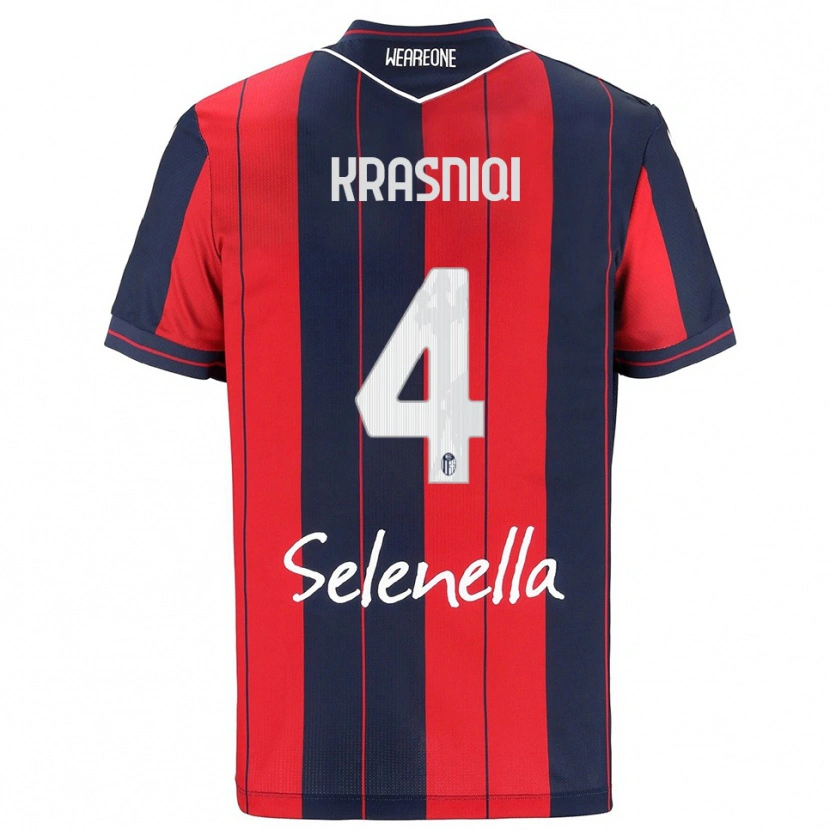 Danxen Kvinnor Besalet Krasniqi #4 Röd Marinblå Hemmatröja Matchtröjor 2025/26 Tröjor T-Tröja