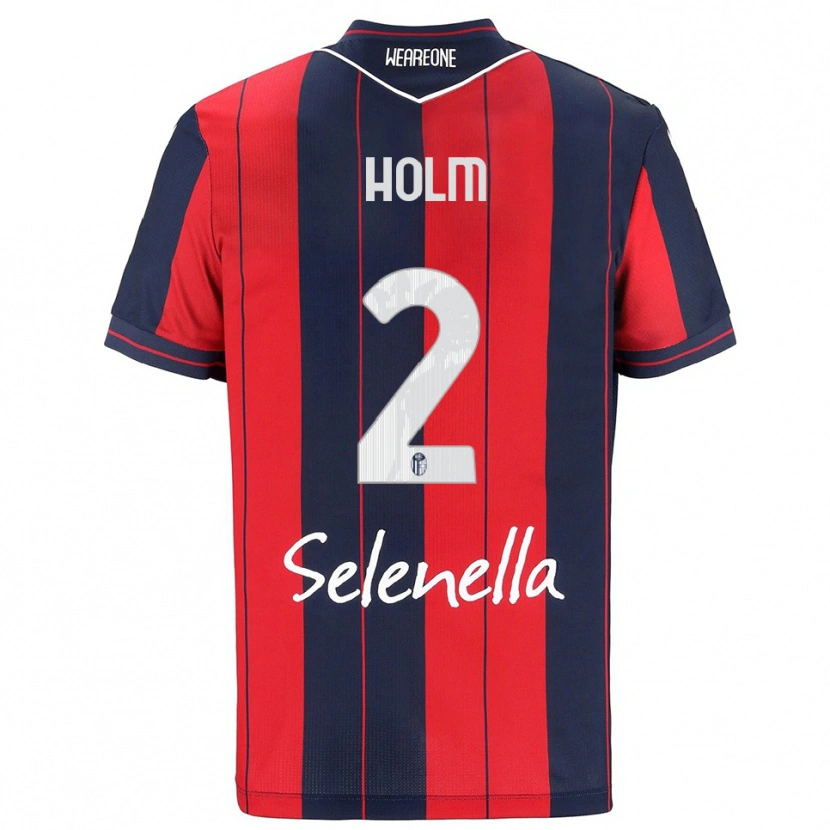 Danxen Kvinnor Emil Holm #2 Röd Marinblå Hemmatröja Matchtröjor 2025/26 Tröjor T-Tröja