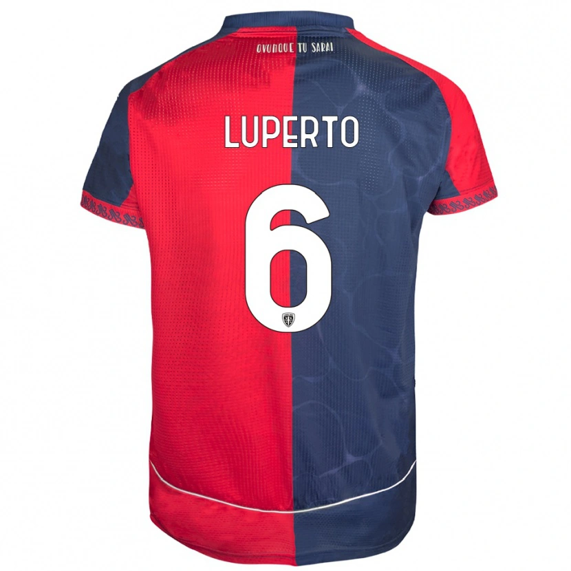 Danxen Kvinnor Sebastiano Luperto #6 Röd Marinblå Hemmatröja Matchtröjor 2025/26 Tröjor T-Tröja