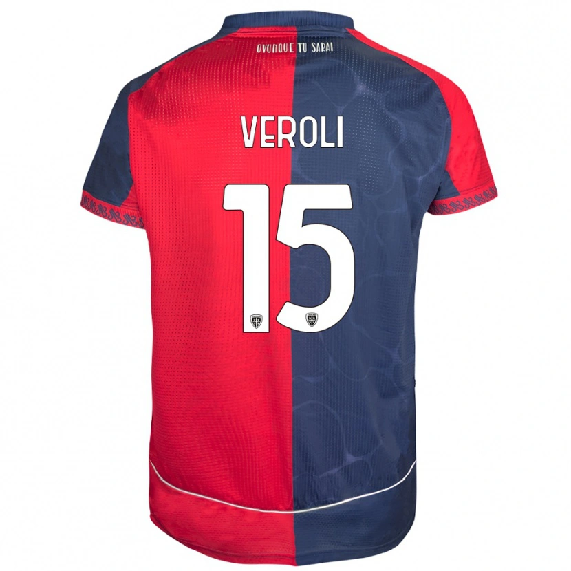 Danxen Kvinnor Davide Veroli #15 Röd Marinblå Hemmatröja Matchtröjor 2025/26 Tröjor T-Tröja