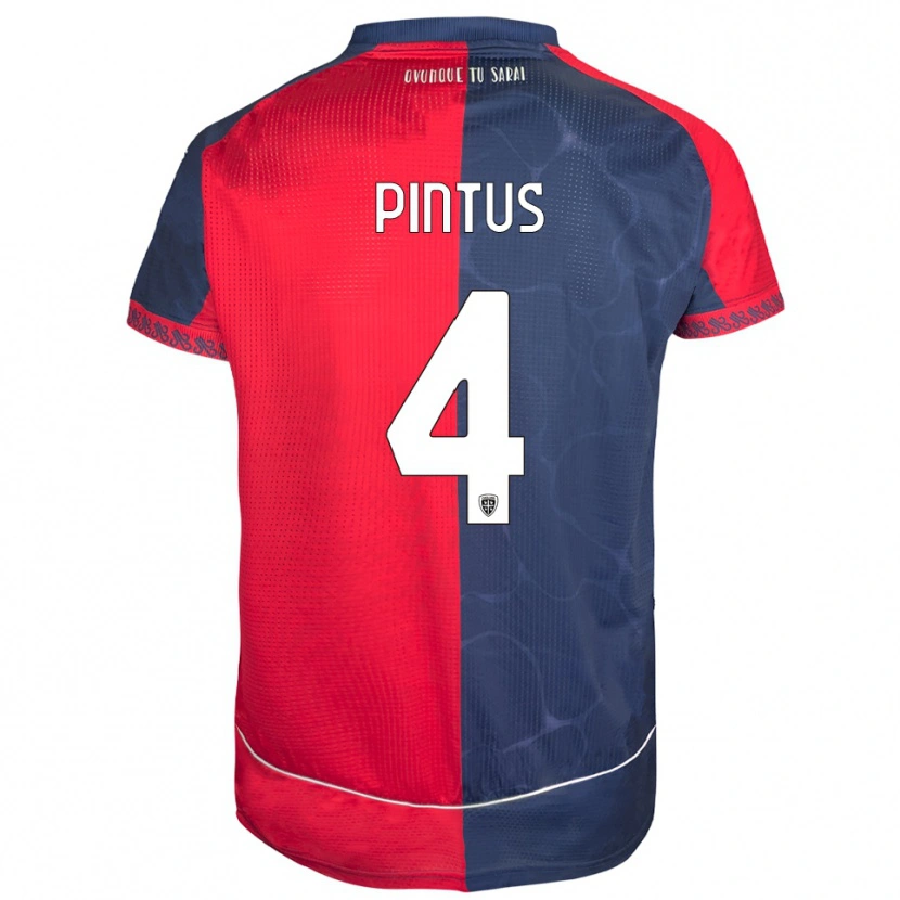Danxen Kvinnor Luca Pintus #4 Röd Marinblå Hemmatröja Matchtröjor 2025/26 Tröjor T-Tröja