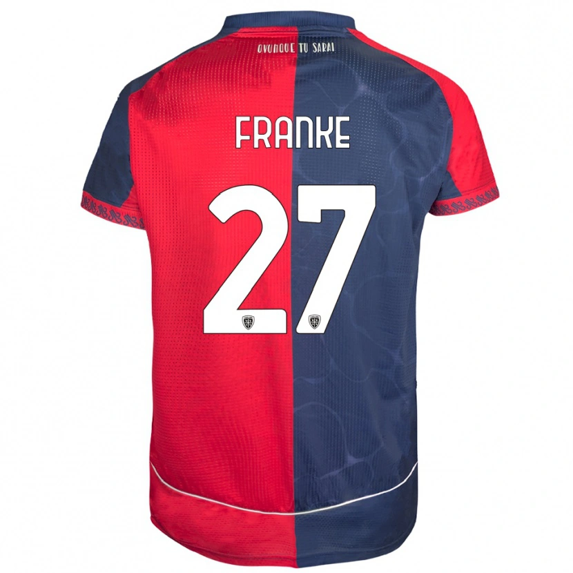 Danxen Kvinnor Antoni Franke #27 Röd Marinblå Hemmatröja Matchtröjor 2025/26 Tröjor T-Tröja