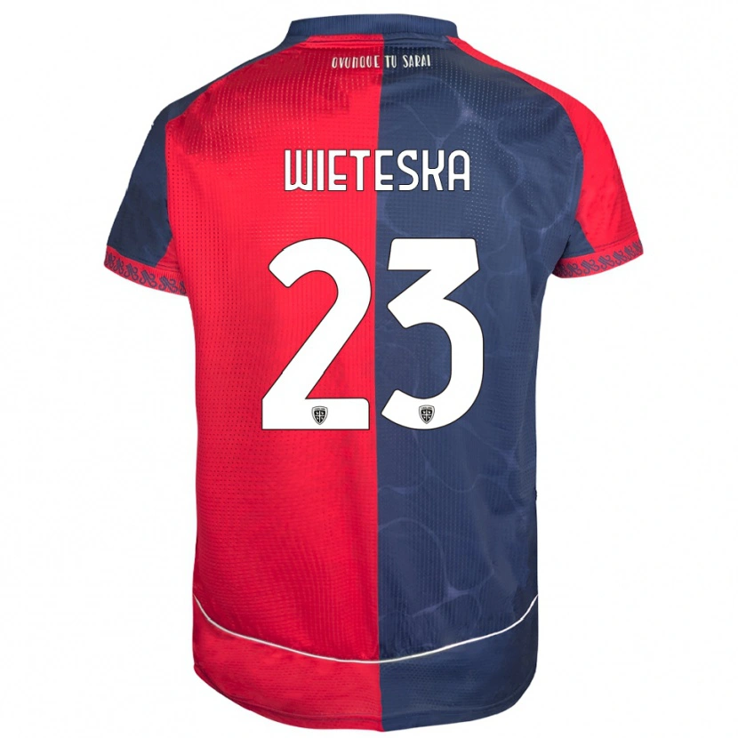 Danxen Kvinnor Mateusz Wieteska #23 Röd Marinblå Hemmatröja Matchtröjor 2025/26 Tröjor T-Tröja