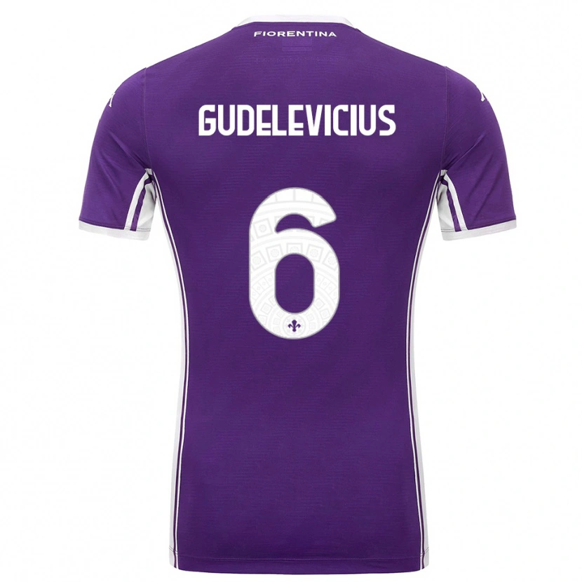 Danxen Kvinnor Ernestas Gudelevičius #6 Lila Vit Hemmatröja Matchtröjor 2025/26 Tröjor T-Tröja
