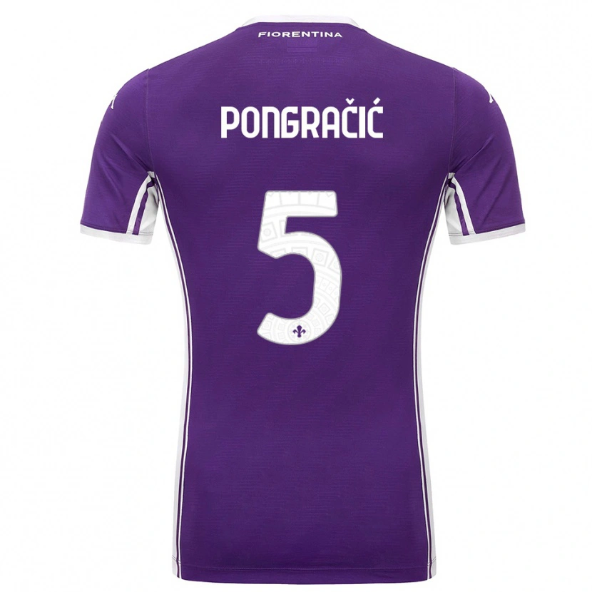 Danxen Kvinnor Marin Pongracic #5 Lila Vit Hemmatröja Matchtröjor 2025/26 Tröjor T-Tröja