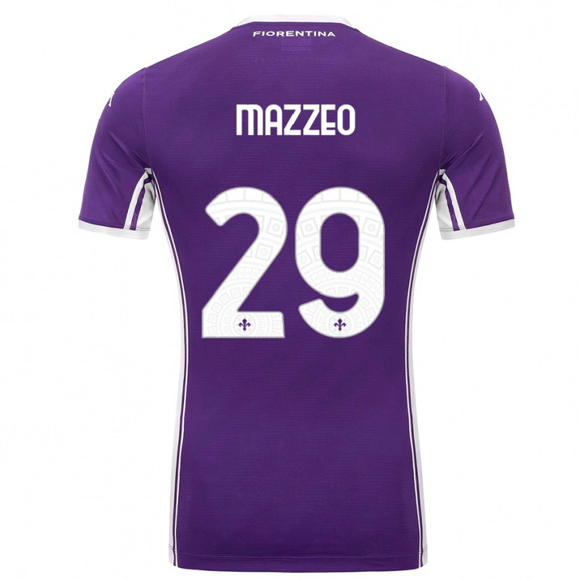 Danxen Kvinnor Brando Mazzeo #29 Lila Vit Hemmatröja Matchtröjor 2025/26 Tröjor T-Tröja