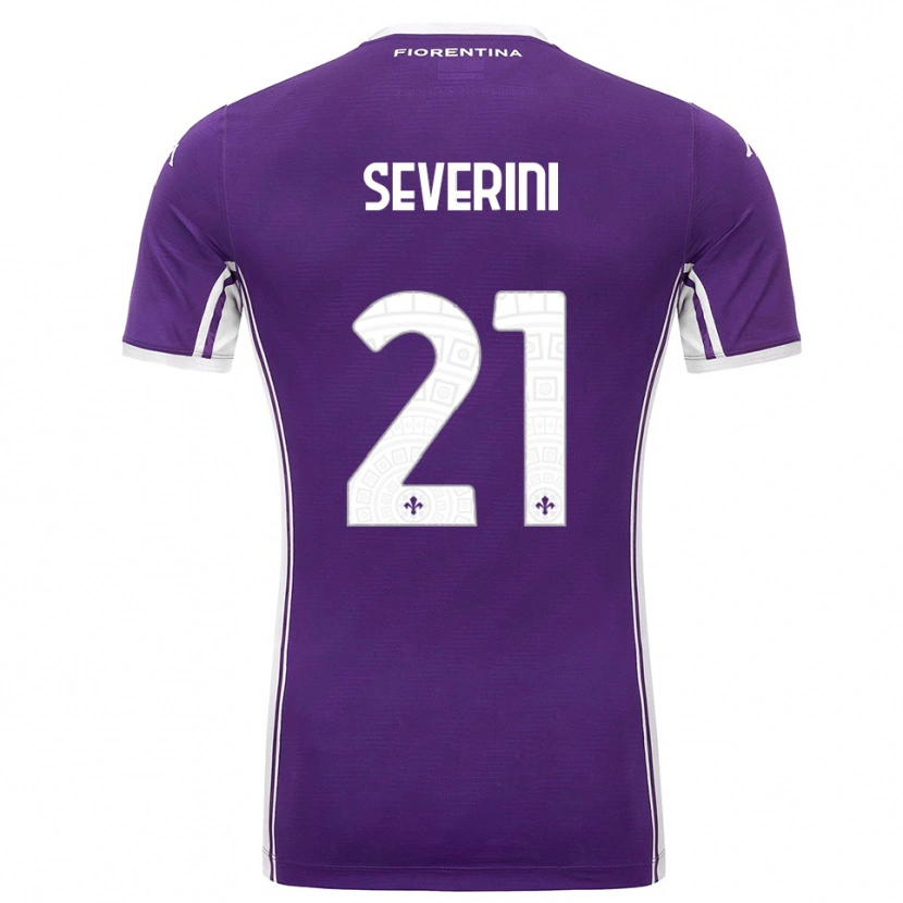 Danxen Kvinnor Emma Severini #21 Lila Vit Hemmatröja Matchtröjor 2025/26 Tröjor T-Tröja