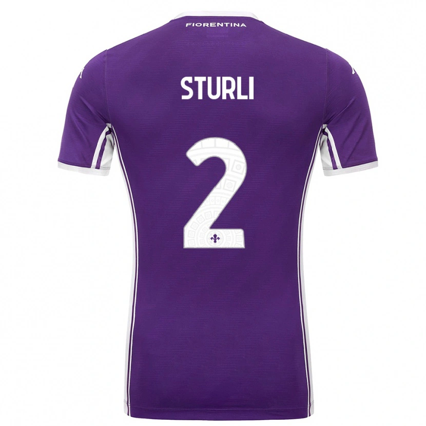 Danxen Kvinnor Edoardo Sturli #2 Lila Vit Hemmatröja Matchtröjor 2025/26 Tröjor T-Tröja