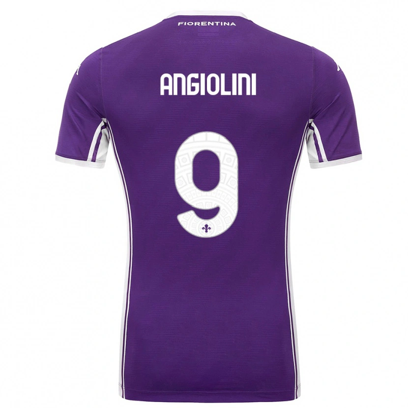 Danxen Kvinnor Gianmarco Angiolini #9 Lila Vit Hemmatröja Matchtröjor 2025/26 Tröjor T-Tröja