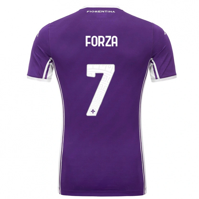 Danxen Kvinnor Francesco Forza #7 Lila Vit Hemmatröja Matchtröjor 2025/26 Tröjor T-Tröja