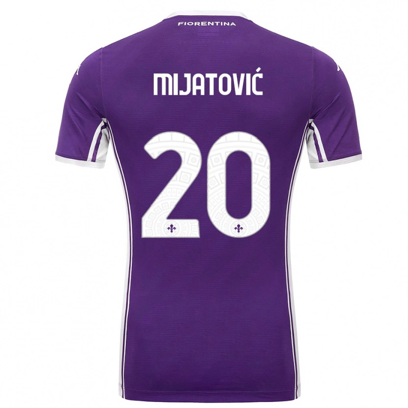 Danxen Kvinnor Milica Mijatović #20 Lila Vit Hemmatröja Matchtröjor 2025/26 Tröjor T-Tröja
