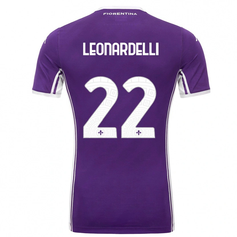 Danxen Kvinnor Pietro Leonardelli #22 Lila Vit Hemmatröja Matchtröjor 2025/26 Tröjor T-Tröja