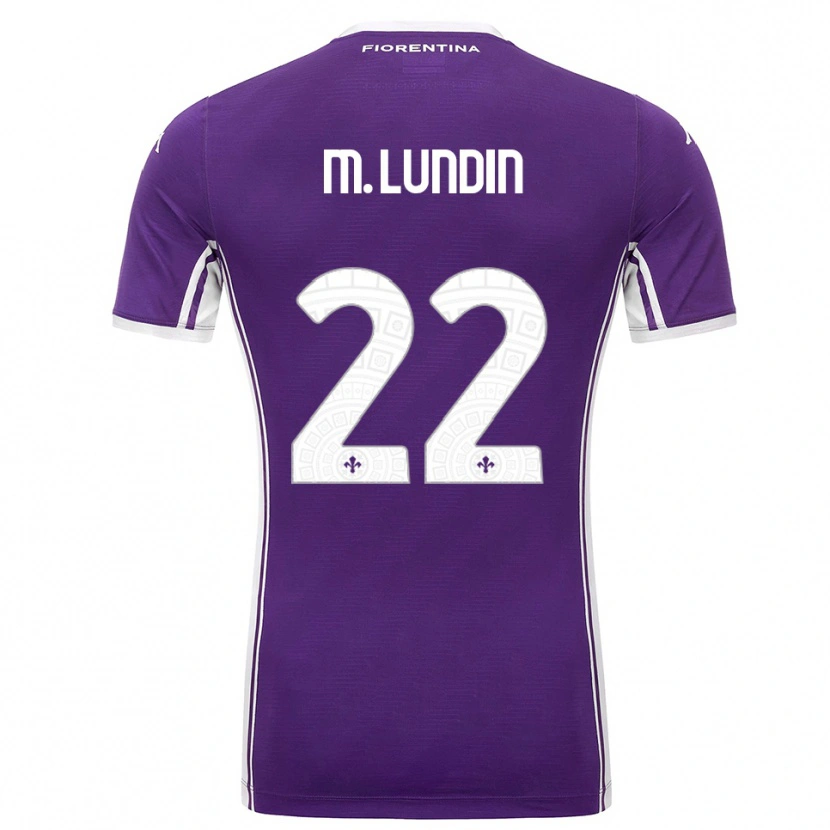 Danxen Kvinnor Karin Maria Lundin #22 Lila Vit Hemmatröja Matchtröjor 2025/26 Tröjor T-Tröja