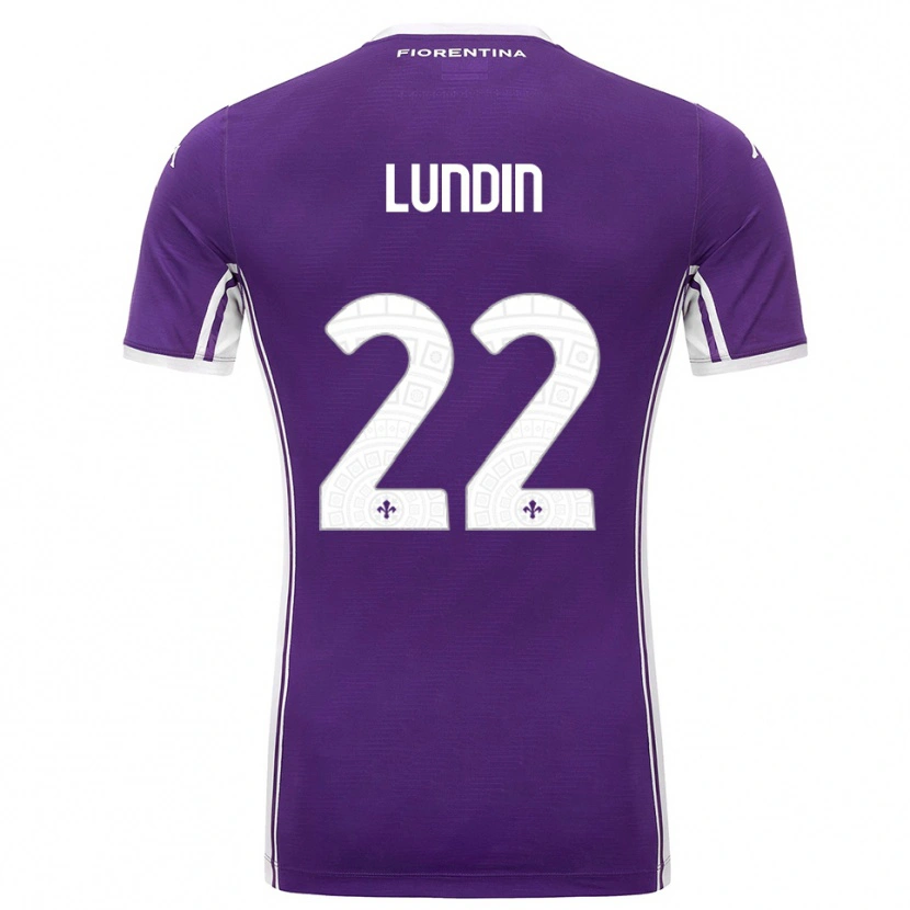 Danxen Kvinnor Karin Lundin #22 Lila Vit Hemmatröja Matchtröjor 2025/26 Tröjor T-Tröja
