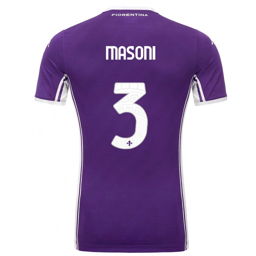 Danxen Kvinnor Tommaso Masoni #3 Lila Vit Hemmatröja Matchtröjor 2025/26 Tröjor T-Tröja