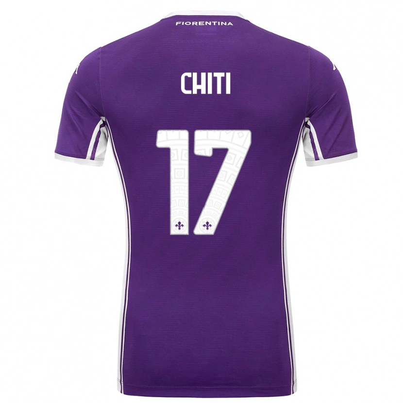 Danxen Kvinnor Alessio Chiti #17 Lila Vit Hemmatröja Matchtröjor 2025/26 Tröjor T-Tröja