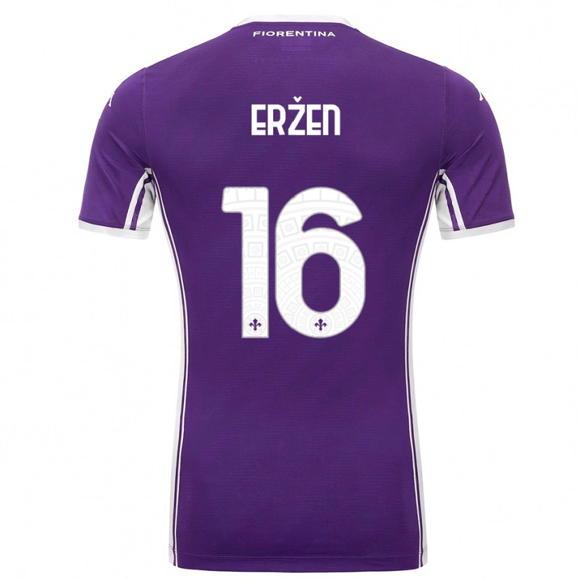 Danxen Kvinnor Kaja Eržen #16 Lila Vit Hemmatröja Matchtröjor 2025/26 Tröjor T-Tröja