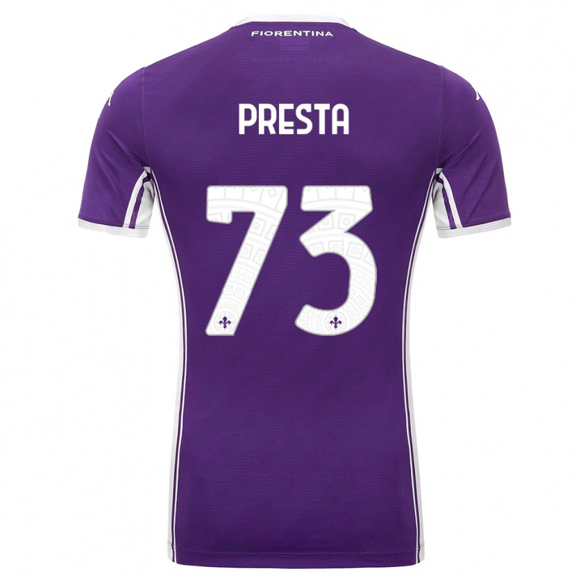 Danxen Kvinnor Francesco Presta #73 Lila Vit Hemmatröja Matchtröjor 2025/26 Tröjor T-Tröja