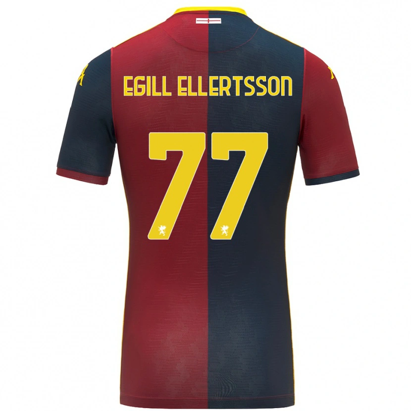 Danxen Kvinnor Mikael Egill Ellertsson #77 Röd Kungsblå Hemmatröja Matchtröjor 2025/26 Tröjor T-Tröja
