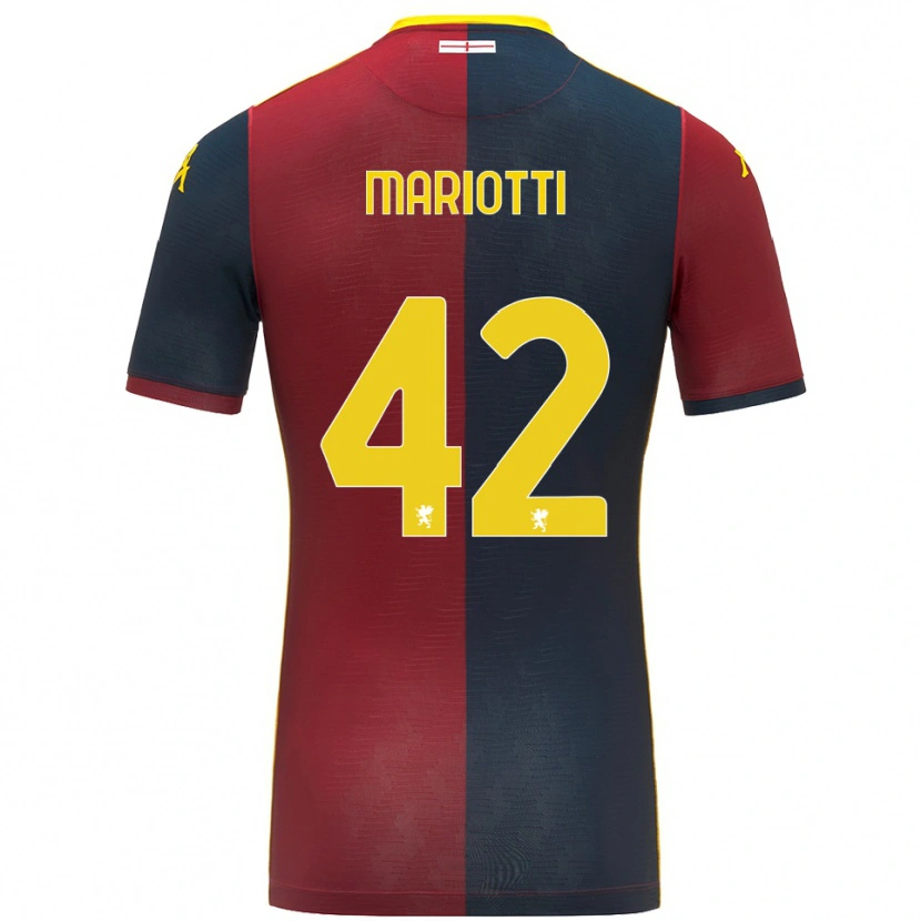 Danxen Kvinnor Andrea Mariotti #42 Röd Kungsblå Hemmatröja Matchtröjor 2025/26 Tröjor T-Tröja