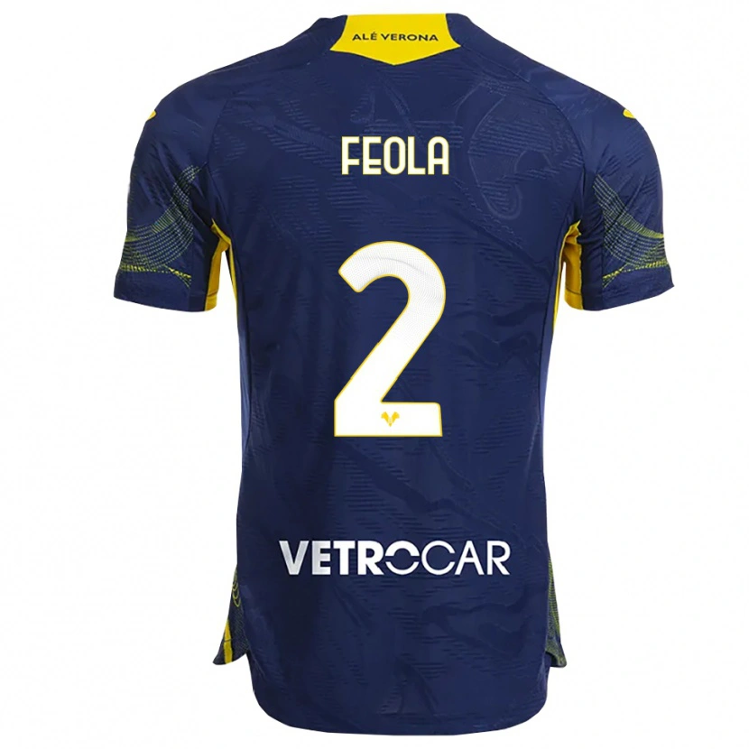 Danxen Kvinnor William Feola #2 Marinblå Gul Hemmatröja Matchtröjor 2025/26 Tröjor T-Tröja