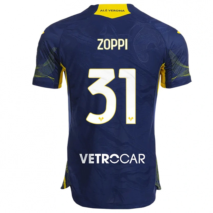 Danxen Kvinnor Sofia Zoppi #31 Marinblå Gul Hemmatröja Matchtröjor 2025/26 Tröjor T-Tröja