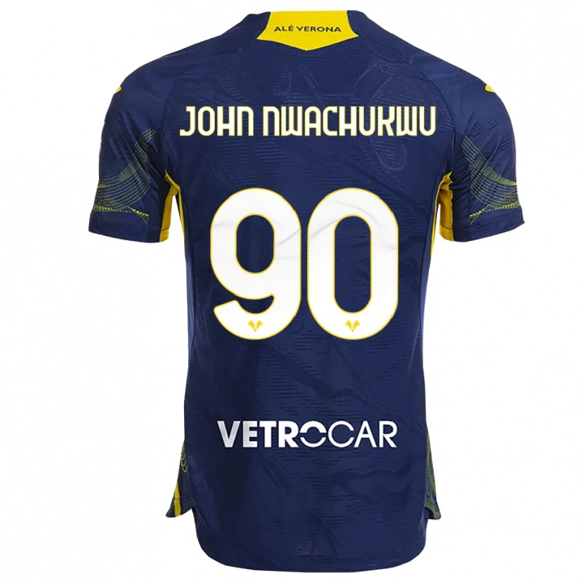 Danxen Kvinnor Samuel John Nwachukwu #90 Marinblå Gul Hemmatröja Matchtröjor 2025/26 Tröjor T-Tröja