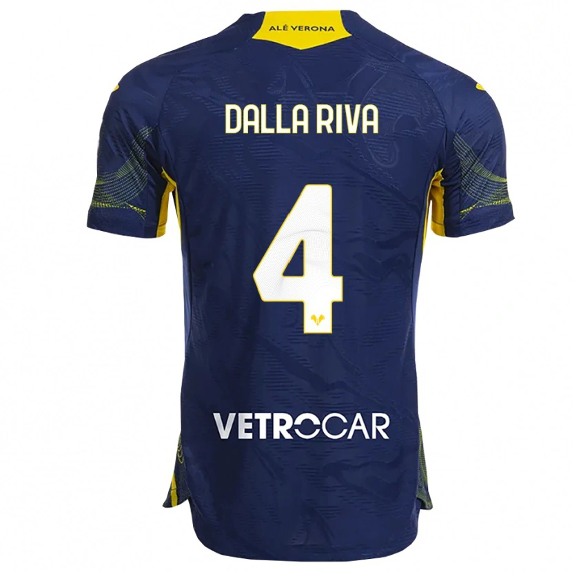 Danxen Kvinnor Stefano Dalla Riva #4 Marinblå Gul Hemmatröja Matchtröjor 2025/26 Tröjor T-Tröja