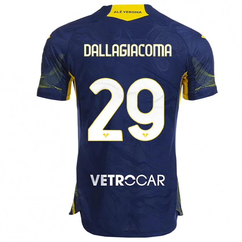 Danxen Kvinnor Stefania Dallagiacoma #29 Marinblå Gul Hemmatröja Matchtröjor 2025/26 Tröjor T-Tröja