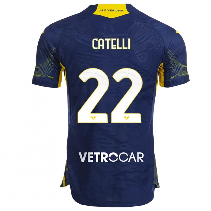 Danxen Kvinnor Anna Catelli #22 Marinblå Gul Hemmatröja Matchtröjor 2025/26 Tröjor T-Tröja