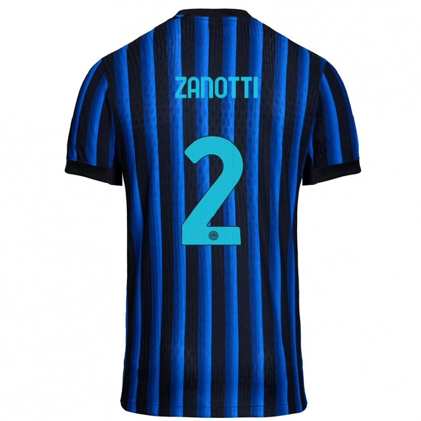 Danxen Kvinnor Mattia Zanotti #2 Svart Blå Hemmatröja Matchtröjor 2025/26 Tröjor T-Tröja