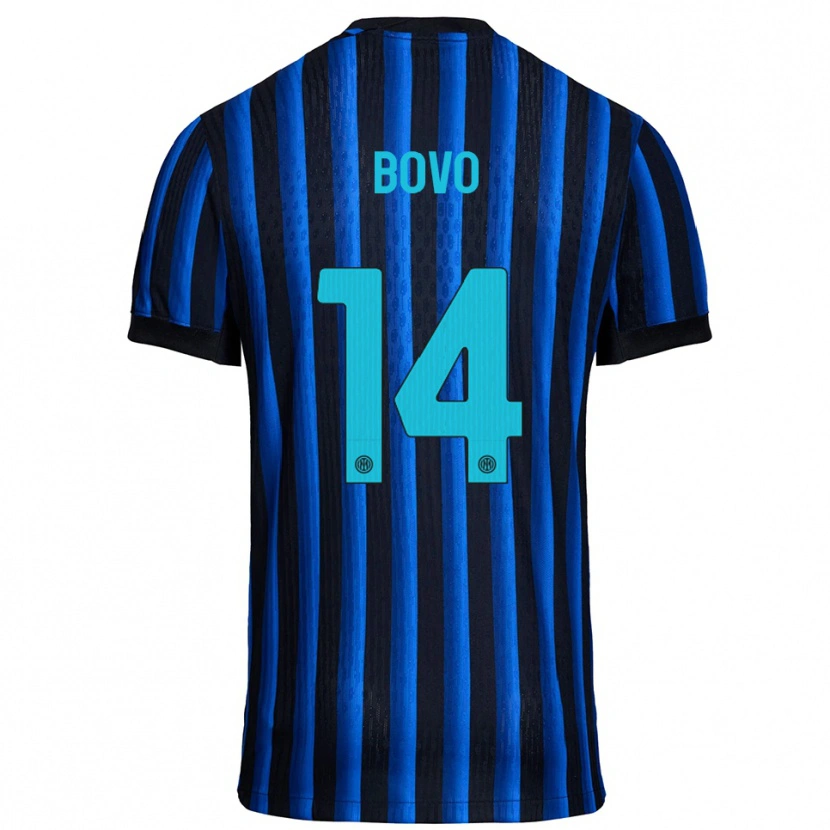 Danxen Kvinnor Leonardo Bovo #14 Svart Blå Hemmatröja Matchtröjor 2025/26 Tröjor T-Tröja