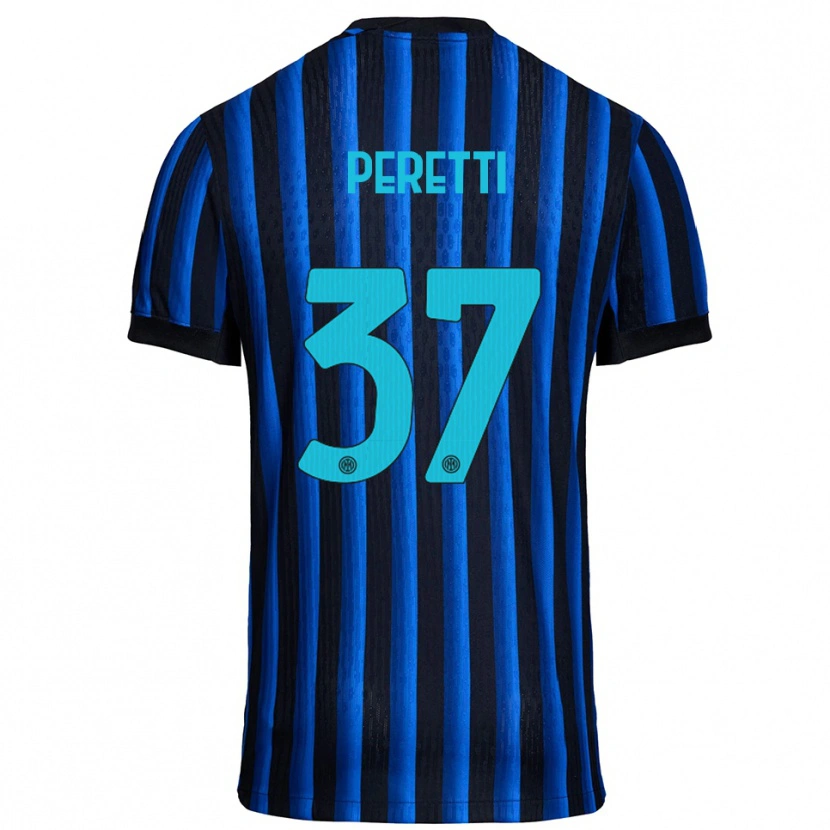 Danxen Kvinnor Lorenzo Peretti #37 Svart Blå Hemmatröja Matchtröjor 2025/26 Tröjor T-Tröja