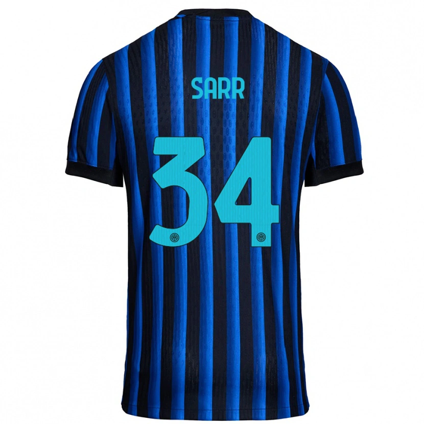 Danxen Kvinnor Amadou Sarr #34 Svart Blå Hemmatröja Matchtröjor 2025/26 Tröjor T-Tröja