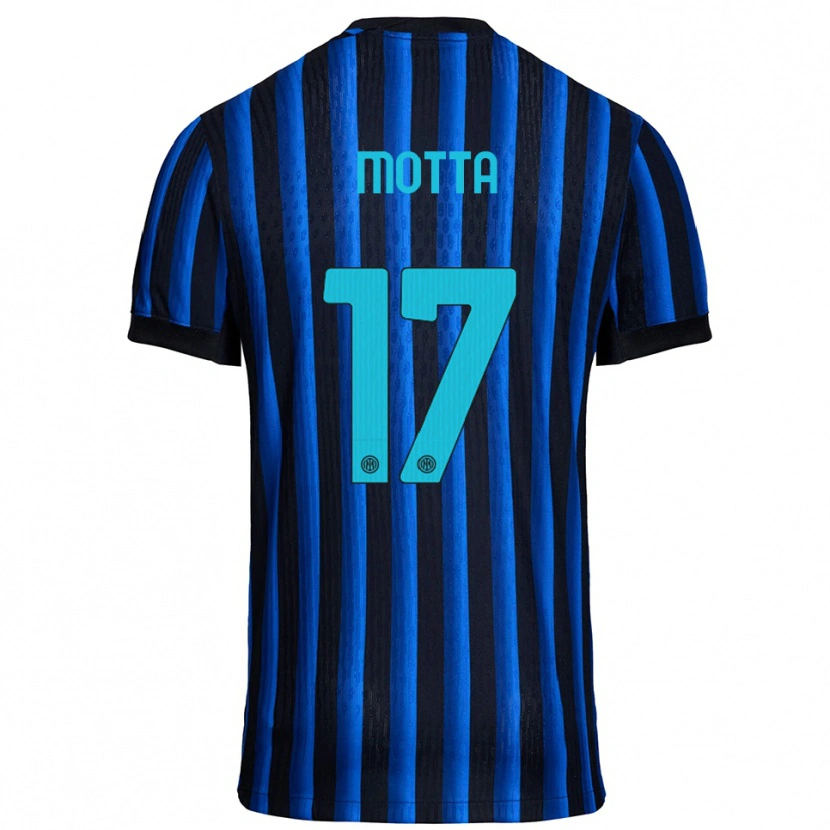 Danxen Kvinnor Matteo Motta #17 Svart Blå Hemmatröja Matchtröjor 2025/26 Tröjor T-Tröja