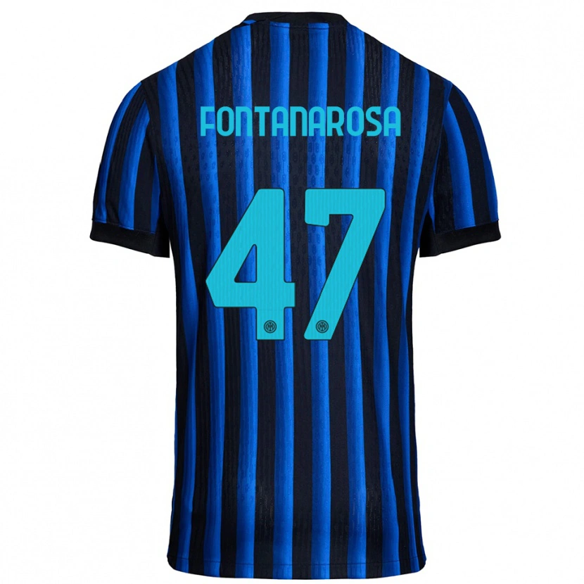 Danxen Kvinnor Alessandro Fontanarosa #47 Svart Blå Hemmatröja Matchtröjor 2025/26 Tröjor T-Tröja