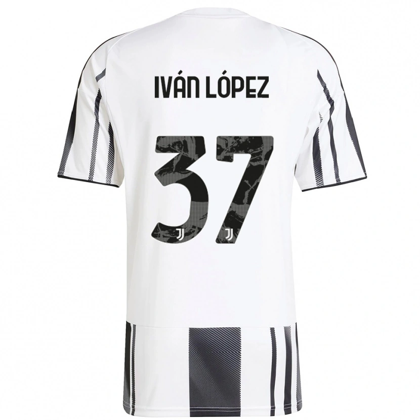Danxen Kvinnor Iván López #37 Vit Svart Hemmatröja Matchtröjor 2025/26 Tröjor T-Tröja