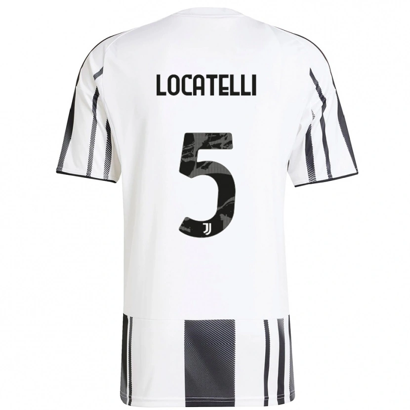 Danxen Kvinnor Manuel Locatelli #5 Vit Svart Hemmatröja Matchtröjor 2025/26 Tröjor T-Tröja