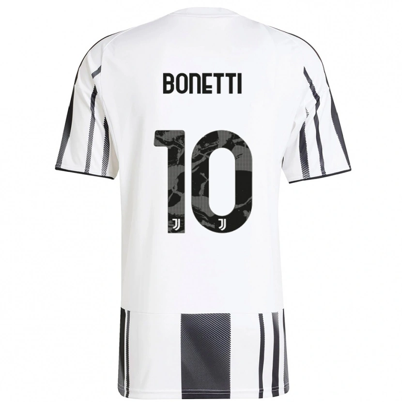 Danxen Kvinnor Andrea Bonetti #10 Vit Svart Hemmatröja Matchtröjor 2025/26 Tröjor T-Tröja