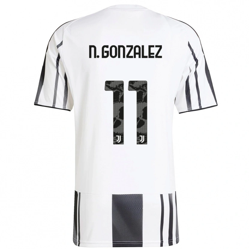 Danxen Kvinnor Nico González #11 Vit Svart Hemmatröja Matchtröjor 2025/26 Tröjor T-Tröja