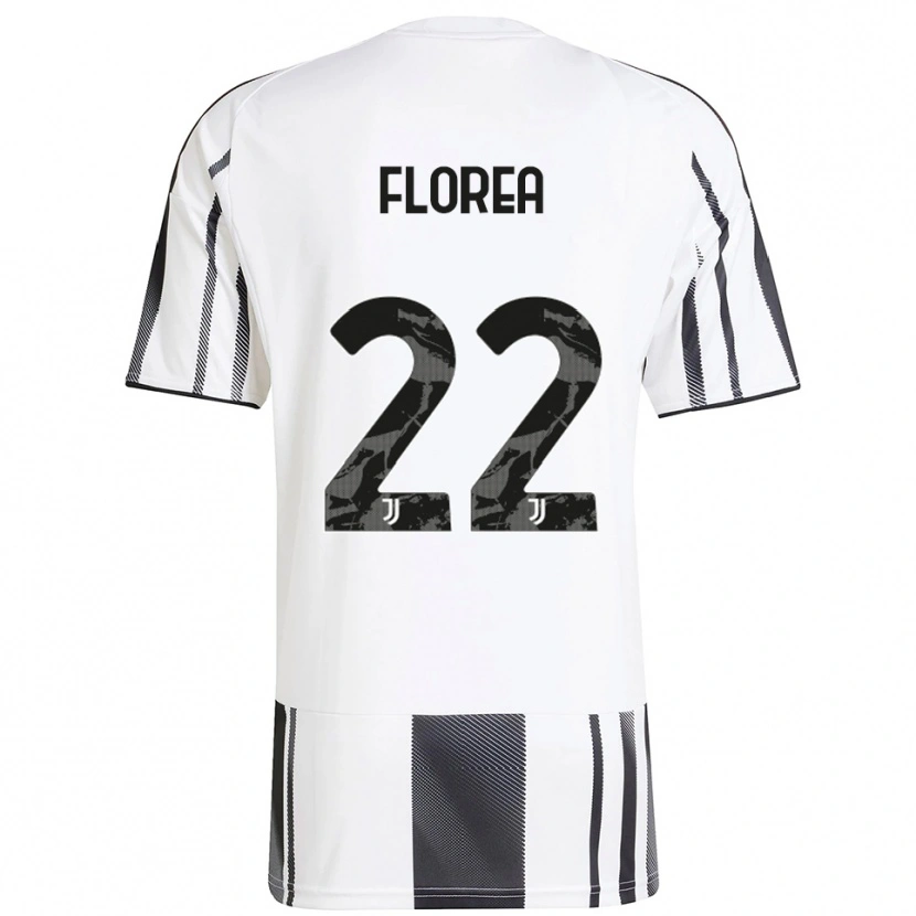 Danxen Kvinnor Andrei Florea #22 Vit Svart Hemmatröja Matchtröjor 2025/26 Tröjor T-Tröja