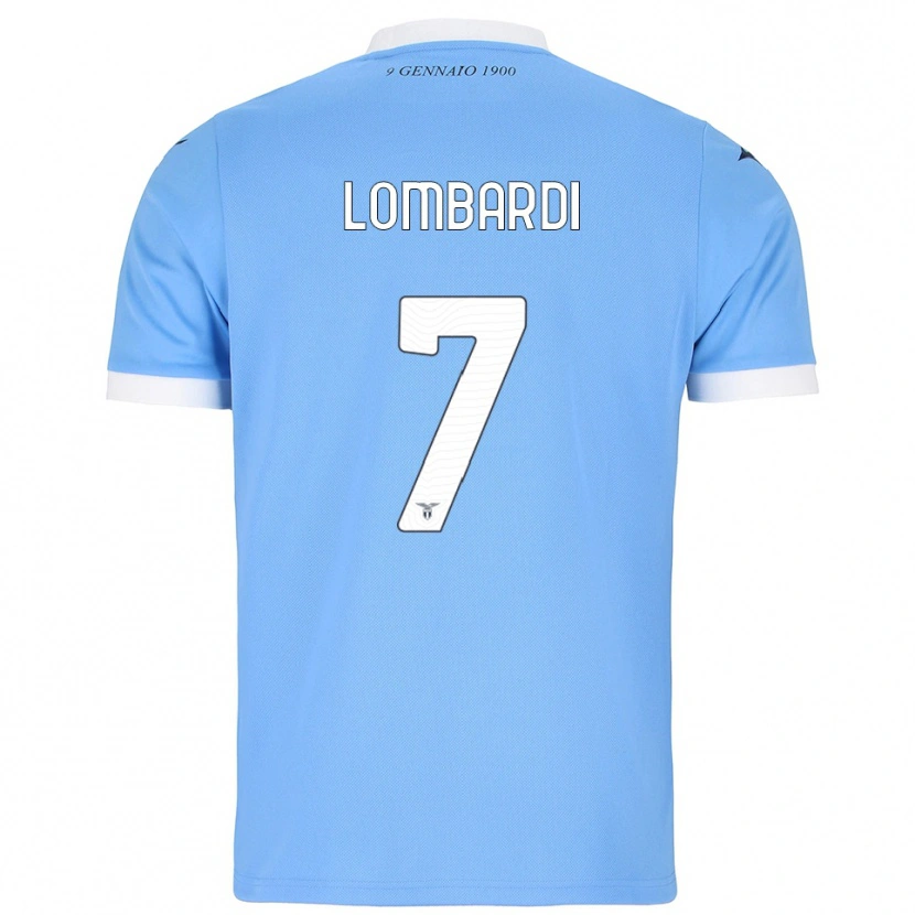 Danxen Kvinnor Pierlorenzo Lombardi #7 Himmelsblå Vit Hemmatröja Matchtröjor 2025/26 Tröjor T-Tröja