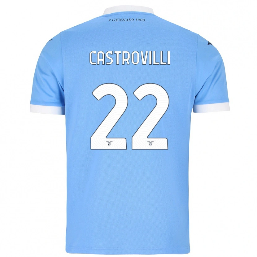 Danxen Kvinnor Gaetano Castrovilli #22 Himmelsblå Vit Hemmatröja Matchtröjor 2025/26 Tröjor T-Tröja