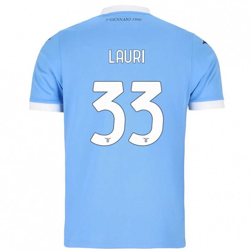 Danxen Kvinnor Giacomo Lauri #33 Himmelsblå Vit Hemmatröja Matchtröjor 2025/26 Tröjor T-Tröja