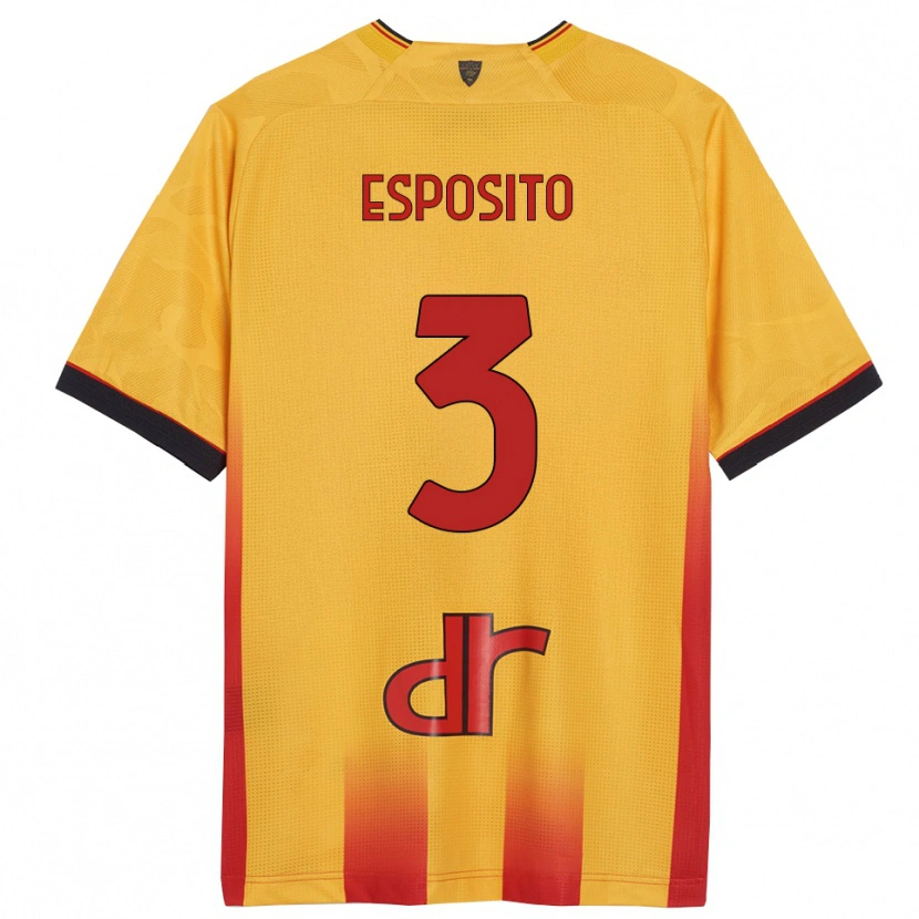 Danxen Kvinnor Sebastian Esposito #3 Gul Orange Hemmatröja Matchtröjor 2025/26 Tröjor T-Tröja